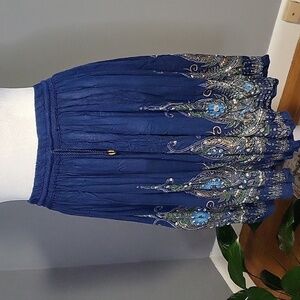 No Label Boho Embellished Pull On Skirt - See Measurements